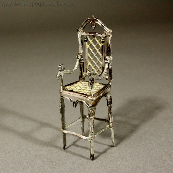 antique metal doll high chair