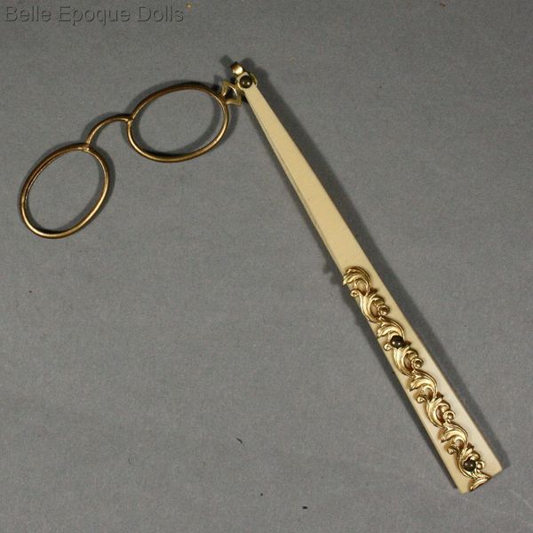 mode Puppen opera brilles , Antique Doll miniature lorgnette , mode Puppen opera brilles