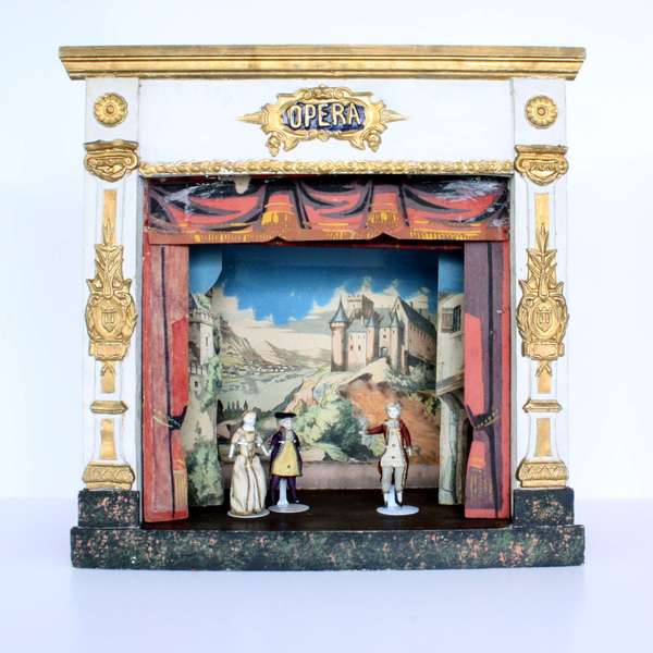 antique French Miniature Opera , miniature antique dollhouse , antique French Theater