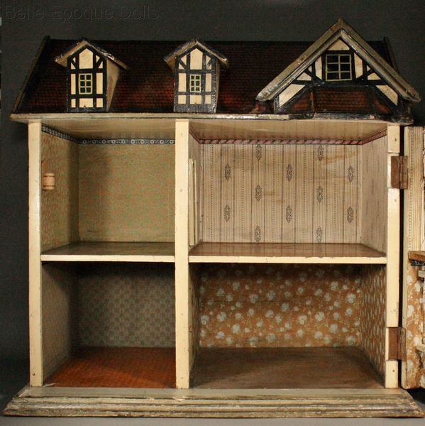 Hacker Houses Red - Dollhouse - Outstanding & Antique large Rooms Ref by / HM322 Stamp Dolls Christian German with