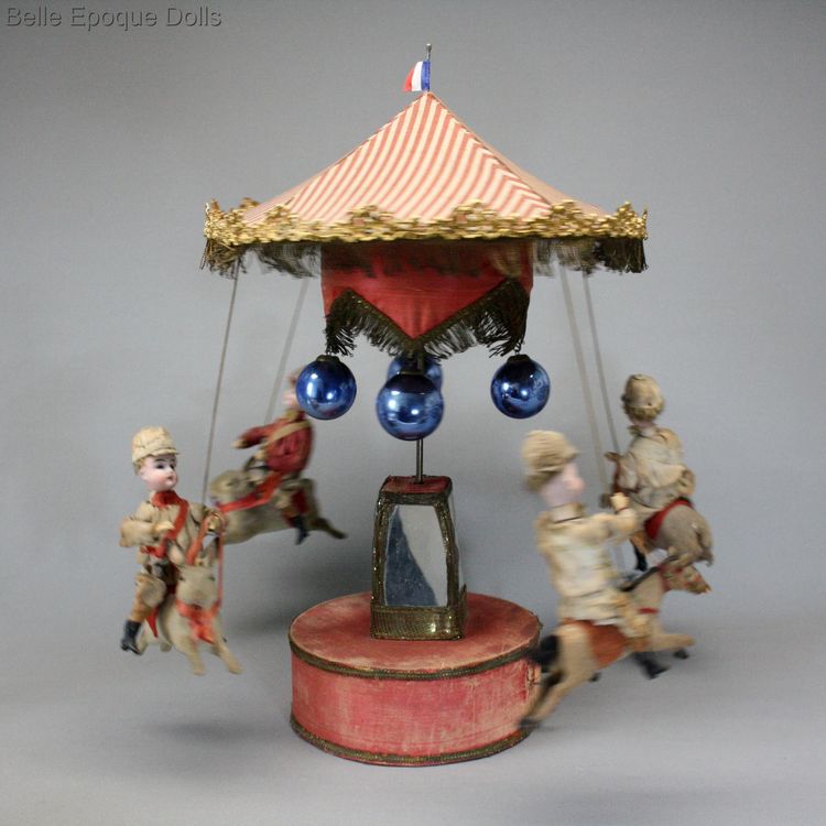 antique automaton musical , antique jockey carousel