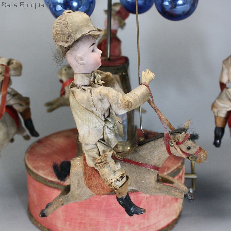 antique automaton musical , antique jockey carousel