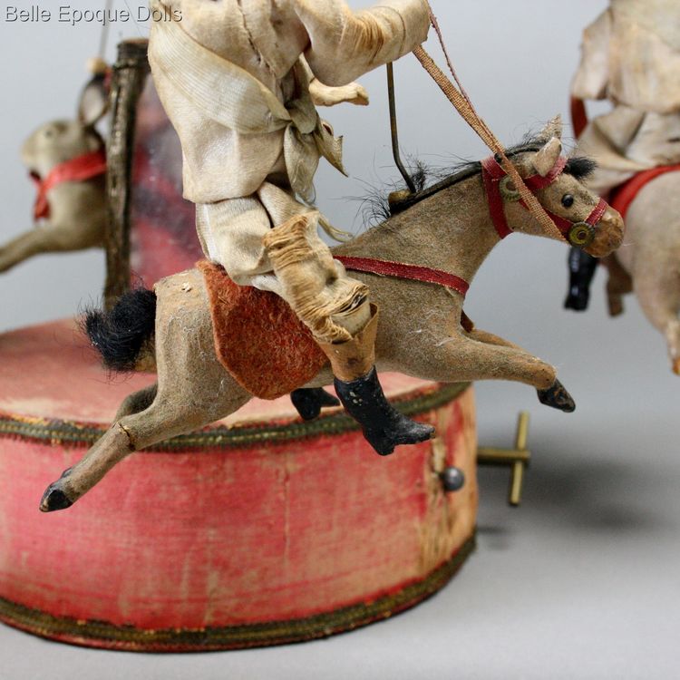 antique automaton musical , mechanical toy Christmas  , antique French musical Carousel