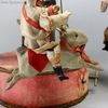 antique mechanical toy Renou with animals , antique automaton musical , antique jockey carousel 