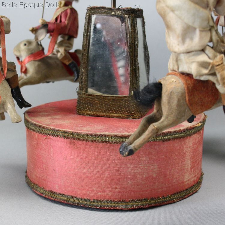 antique jockey carousel , antique automaton musical , antique French musical Carousel