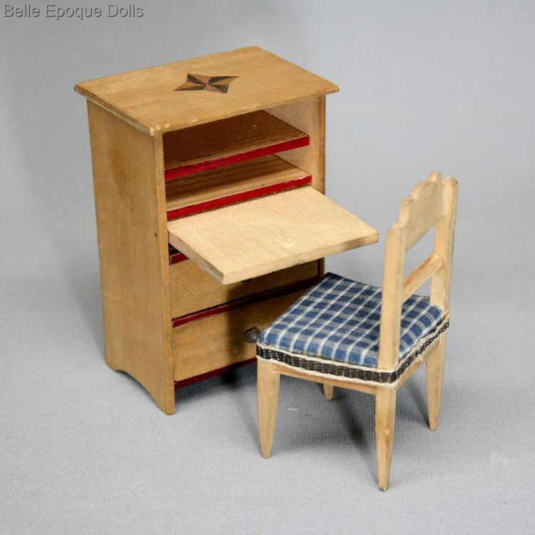 Puppenstuben zubehor , Antique Dollhouse miniature desk - Erzgebirge , Puppenstuben zubehor