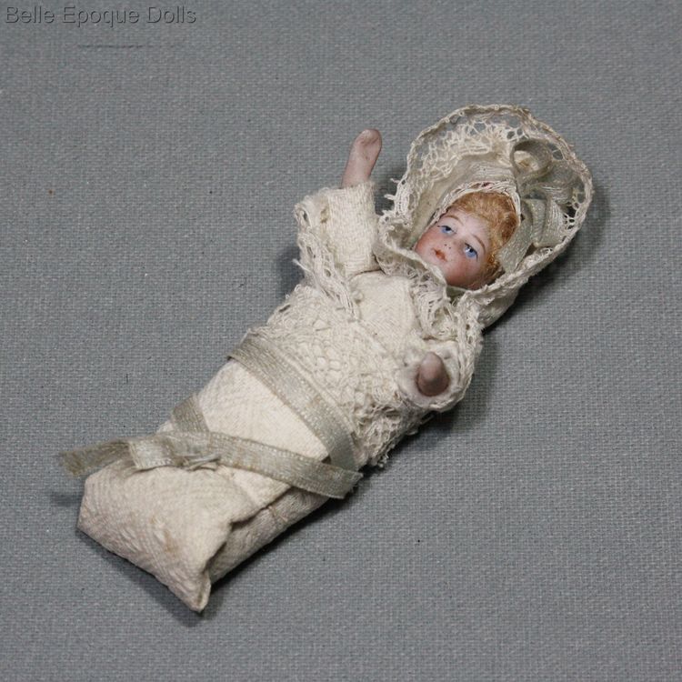 Antique french all bisque miniature doll , Antique  Lilliputian Doll