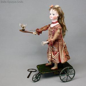 Charming French Mechanical Toy by Gustave VICHY -  Doll playing badminton