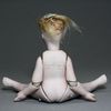 French bisque mignonette with jointed elbows , antique all bisque doll sustrac ,  